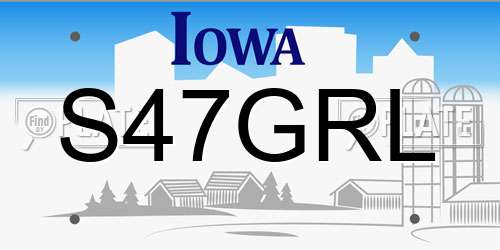 S47GRL Iowa License Plate