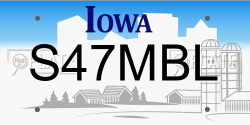 S47MBL Iowa License Plate