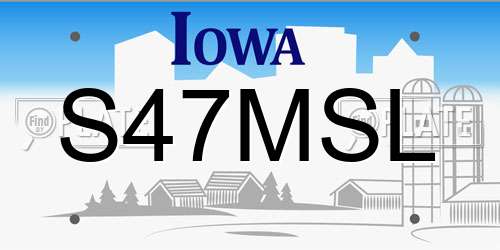 S47MSL Iowa License Plate