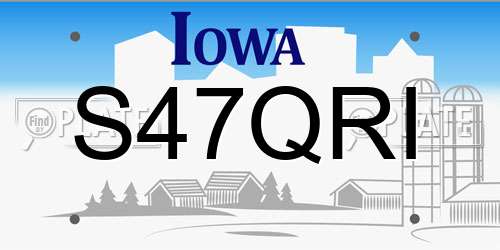 S47QRI Iowa License Plate