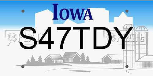 S47TDY Iowa License Plate