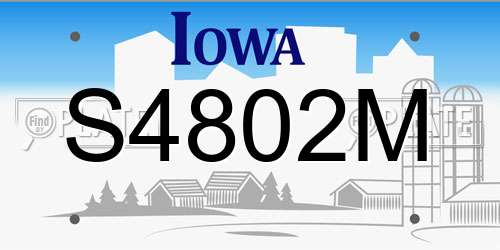 S4802M Iowa License Plate