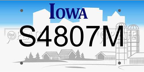 S4807M Iowa License Plate