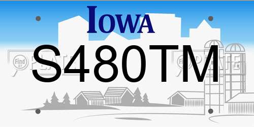 S480TM Iowa License Plate