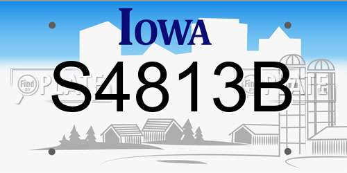 S4813B Iowa License Plate