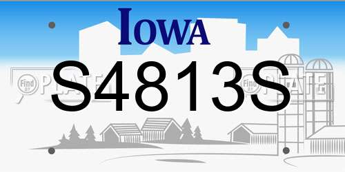 S4813S Iowa License Plate