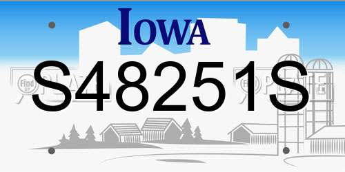 S48251S Iowa License Plate
