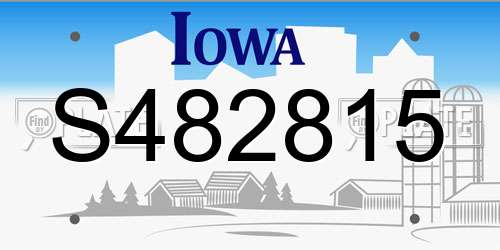 S482815 Iowa License Plate