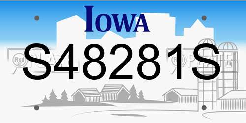 S48281S Iowa License Plate