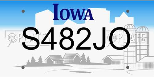 S482JO Iowa License Plate