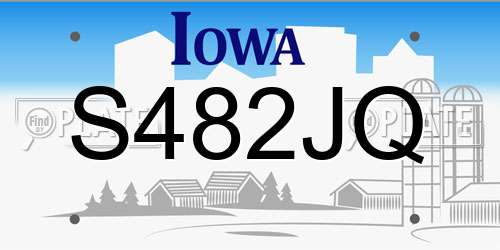 S482JQ Iowa License Plate