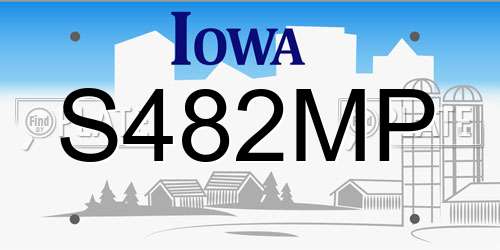 S482MP Iowa License Plate
