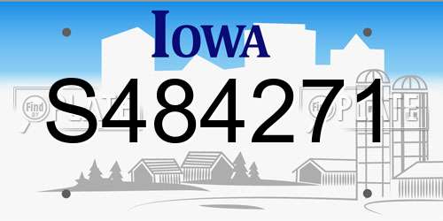 S484271 Iowa License Plate