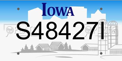 S48427I Iowa License Plate