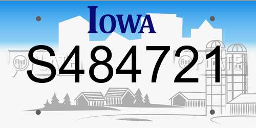 S484721 Iowa License Plate