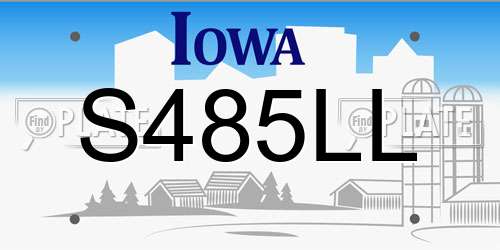 S485LL Iowa License Plate