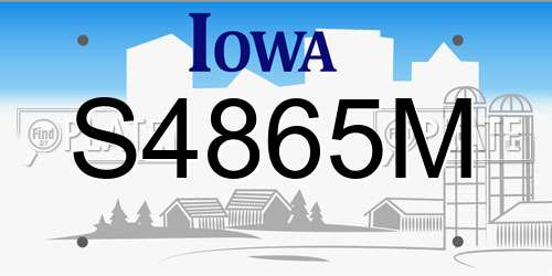 S4865M Iowa License Plate