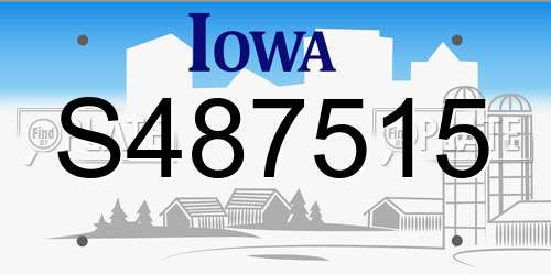 S487515 Iowa License Plate