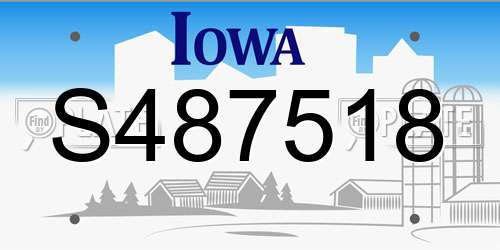 S487518 Iowa License Plate
