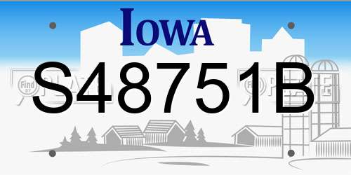 S48751B Iowa License Plate