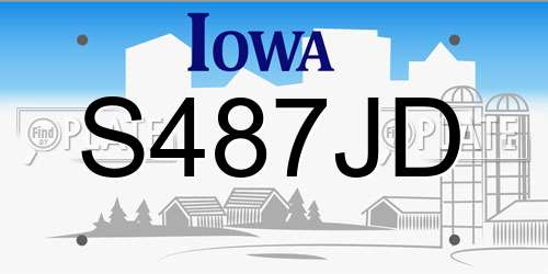 S487JD Iowa License Plate