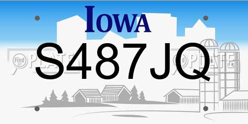 S487JQ Iowa License Plate