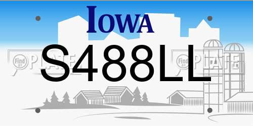 S488LL Iowa License Plate