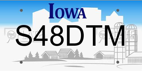 S48DTM Iowa License Plate