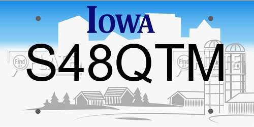 S48QTM Iowa License Plate