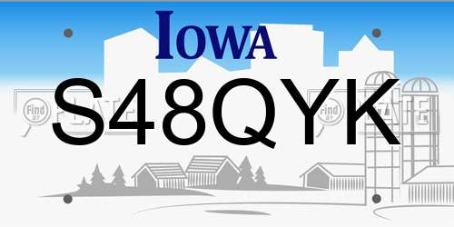 S48QYK Iowa License Plate
