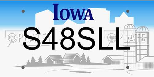 S48SLL Iowa License Plate