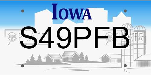 S49PFB Iowa License Plate
