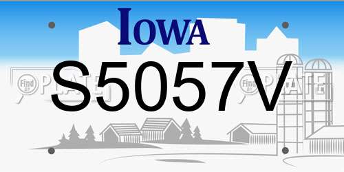 S5057V Iowa License Plate