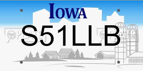 S51LLB Iowa License Plate