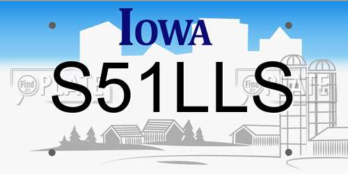S51LLS Iowa License Plate