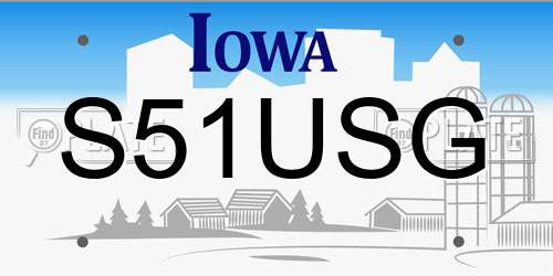 S51USG Iowa License Plate