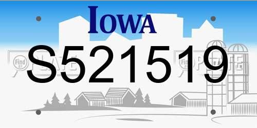 S521519 Iowa License Plate