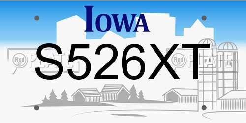S526XT Iowa License Plate