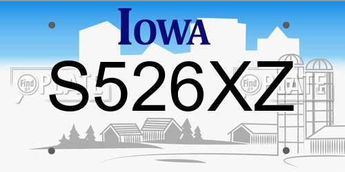 S526XZ Iowa License Plate