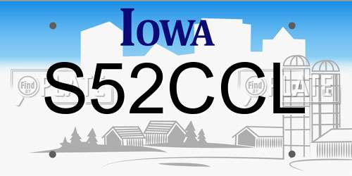 S52CCL Iowa License Plate