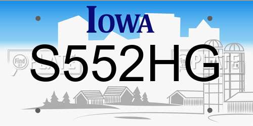 S552HG Iowa License Plate