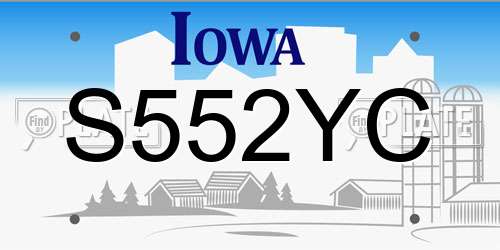 S552YC Iowa License Plate