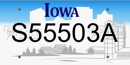 S55503A Iowa License Plate