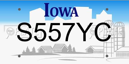 S557YC Iowa License Plate
