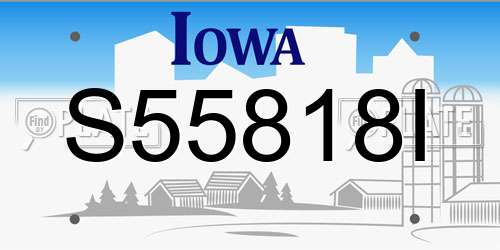 S55818I Iowa License Plate