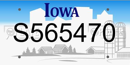 S565470 Iowa License Plate