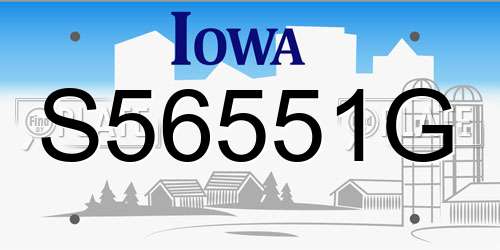 S56551G Iowa License Plate