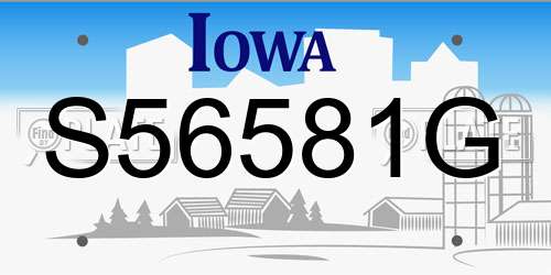 S56581G Iowa License Plate