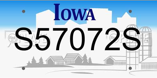 S57072S Iowa License Plate