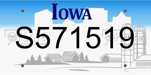 S571519 Iowa License Plate